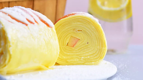 Peach Melaleuca Cake Roll Slicing 3