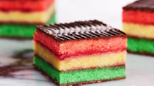 Cut Rainbow Biscuit Cake - Full-automatic aliquot cutting machine