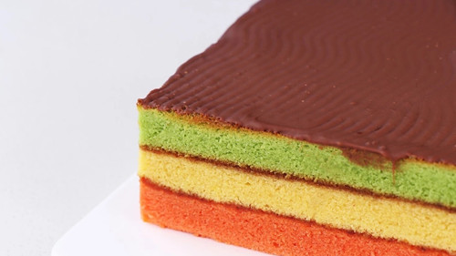 Cut Rainbow Biscuit Cake - Full-automatic aliquot cutting machine