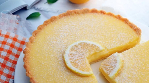 French Classic Lemon Tart - High Speed Round Cake Cutting - Cheersonic